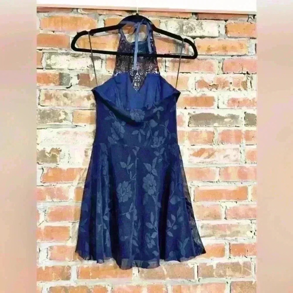 Free People Navy Blue Figure Skater Dress‎ Size Small - Picture 6 of 7